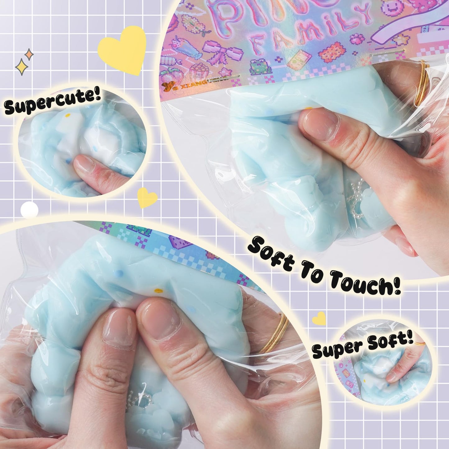 Taba Squishy Toys Cat Paw Squishy Toys Cat Paw Squeeze Toys  Fidget Toys Silicone Squeeze Toy for Stress Relief Cute Soft Squeeze Fidget Toys Party Favors Gift for mature-themed (Blue Bear)