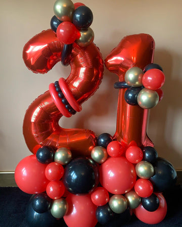 40 Inch Red 26 Number Balloons Giant Jumbo Huge 26 Or 62 Foil Mylar Helium Number Digital Balloons Red Birthday Mylar Digital Ba