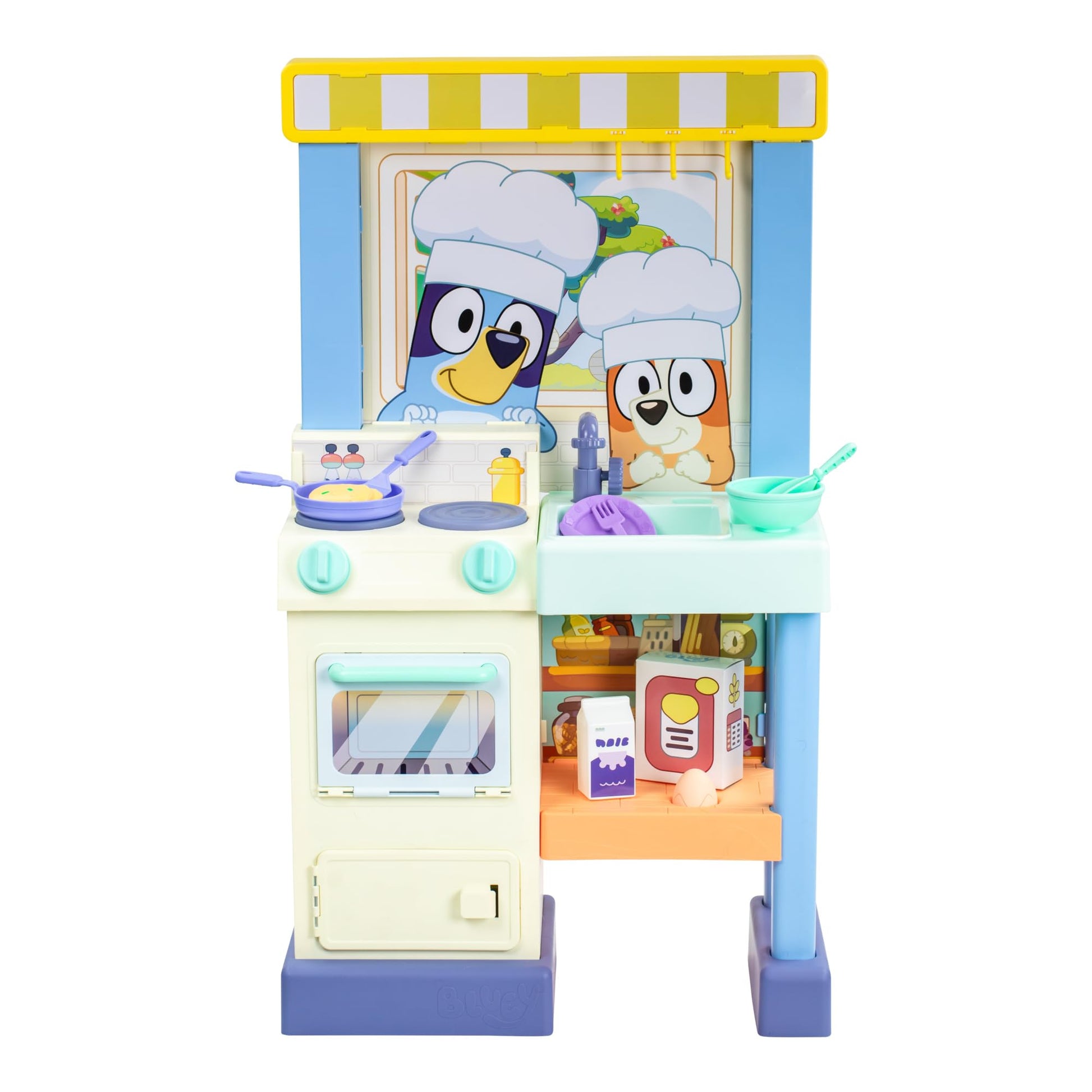 Bluey - Cook with Chef Kitchen Playset, with Over 20 Sounds, Phrases, Music and Lights, Plus 20 Play Pieces Included, Over 3 fee