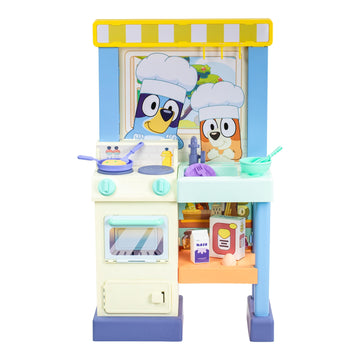 Bluey - Cook with Chef Kitchen Playset, with Over 20 Sounds, Phrases, Music and Lights, Plus 20 Play Pieces Included, Over 3 fee
