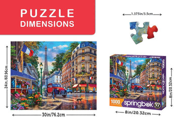 Majestic By Springbok 1000 Piece Jigsaw Puzzle Paris Street Life - Made In Usa - Compact Box
