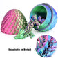 Locyfens 3D Printed Dragon Eggs With Dragon Inside, Rainbow Articulated 3D Dragon Toys With 3D Dragon Eggs, Crystal Dragon Red B