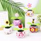 6 Solar Dancing Bee Toy Solar Powered Dancing Sun Flower In Colorful Pots Swinging Ladybug Shape Flip Flap Animated Bobblehead Dancer Window Sunflower Sun Catcher Car Dashboard Decor