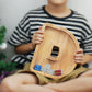 Piggy Bank For Kids Boys Girls, Large Personalized Wooden Letter Piggy Bank With Cut-Out Design, Alphabet Letter Coin Banks, Money Savings Box, Wooden Bank For Kids Creative Gift For Real-Money(D)
