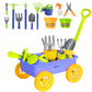Dimple Garden Wagon & Tools Toy Set enhanced 15 Pcs Kids Gardening Tools & Wagon Toy Set - Sturdy & Durable - Top Yd  Beach  Sand  Garden Play Set - Great for Kids & Toddlers