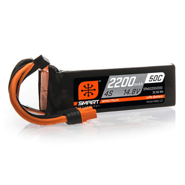 Spektrum 14.8V 2200mAh 4S 50C Smart LiPo Battery: IC3, SPMX22004S50