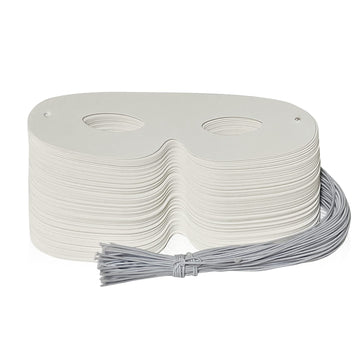 Lependor 72 Pack White Paper Eye Masks, Plain Masquerade Mask DIY Blank Masks Decorate for Costume Party, Halloween Party - 72 P