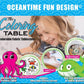 Oceantime Fun Design - Square Tablecloth 60   X60    - Interactive Coloring Tablecloth for Kids - Poly/Cotton Fabric - Washable