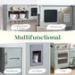Robud Play Kitchen Set, Wooden Play Kitchen With Ice Maker, Fridge, Coffee Machine, Oven, Dishwasher, Microwave, Kitchen Accesso