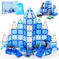 Diophso Arctic Animals Magnetic Tiles Set - 6 Sea Animals, Educational Plastic Building Blocks, Medium Size, Blue, Model X5106