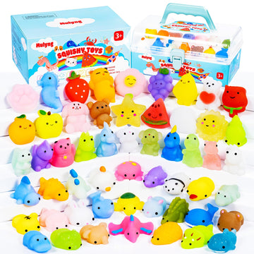 Mulyng Mochi Squishy Toys 100 Pcs, Mini Kawaii Squishies Fidget Toy For Kids Party Favor Christmas Birthday Gift Easter Goodie B