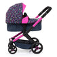 Bayer: Pram Xeo: Shapes Navy & Pink - Matching Handbag, Adjustable Handle, For Dolls Up To 20, Ages 3+