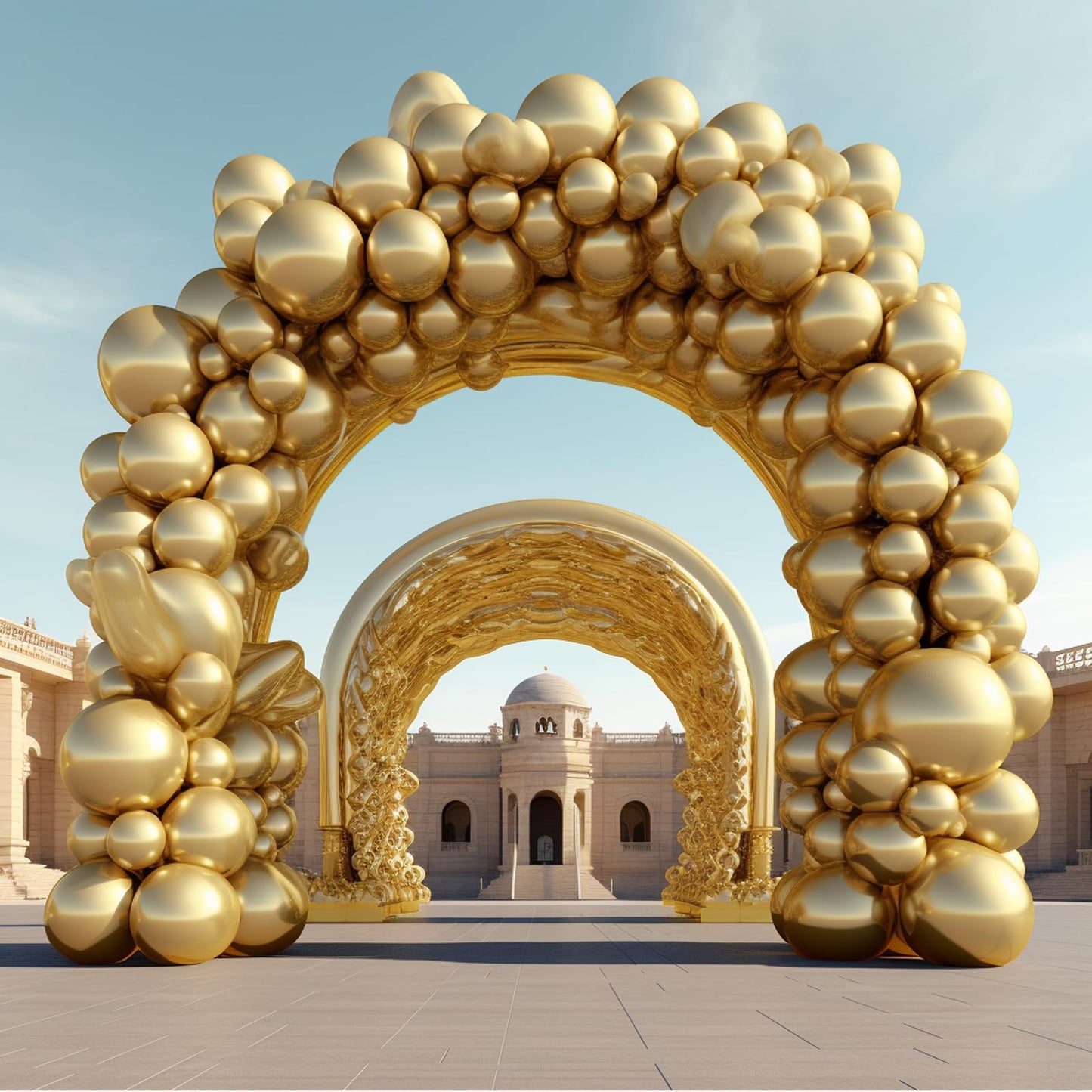 130Pcs Metallic Gold Balloons Different Sizes 18'' 12'' 10'' 5'' Balloon Garland Arch Kit Perfect For Birthday Party, Graduation