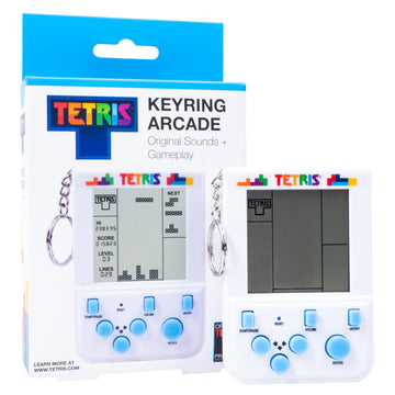 Tetris Keyring Handheld Arcade Game - Officially Licensed Mini Retro Console with LCD Screen, Sounds & 2 Game Modes - Portable C