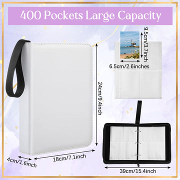 Humyoun 5 Pcs 4 Pocket Trading Card Binder 2000 Pockets with 250 Removable Sleeves Game Cards Collection Sports Trading Cards Collector Album(Black  White  Red  Blue  Purple)