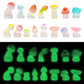 WOZADU 30 PCS Luminous Mini Resin Mushrooms Figurines for Dollhouse Decoration Tiny Resin Miniature Things for Fairy Garden Micro Landscaping Decoration Cake Toppers Decor