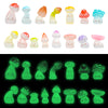 WOZADU 30 PCS Luminous Mini Resin Mushrooms Figurines for Dollhouse Decoration Tiny Resin Miniature Things for Fairy Garden Micro Landscaping Decoration Cake Toppers Decor