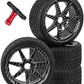 BRCatWPark RC Highway Tires Wheel for 1/7 Infraction 6S BLX/Limitless,1/8 Typhon 6s BLX,7 Spokes Wheel Rim & Rubber Highway Tire