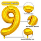 Pigetale 40 Inch Gold Large Numbers Balloons 0-9, Giant Number 9 Digit Helium Balloons Foil Mylar Big Number Balloons For 19 29
