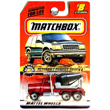Matchbox 1998 Big Movers Peterbilt Cement Truck Mixer Red Metallic #8