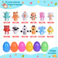 Fun Little Toys 12 Pcs Easter Eggs Prefilled With Animal Finger Puppets, Easter Party Favors, Easter Basket Stuffers, Fillers Ea