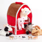 Unipak 12'' Plush Red Barn Playset With 5 Stuffed Farm Animals (Lamb, Pig, Cow, Gray Horse And Brown Horse) And 5 Bonus Farm Ani