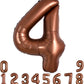 Toniful 40 Inch Coffee Brown Large Numbers Balloon 0-9 Birthday Party Decorations,Big Chocolate Number 4 Foil Balloon Digital 4