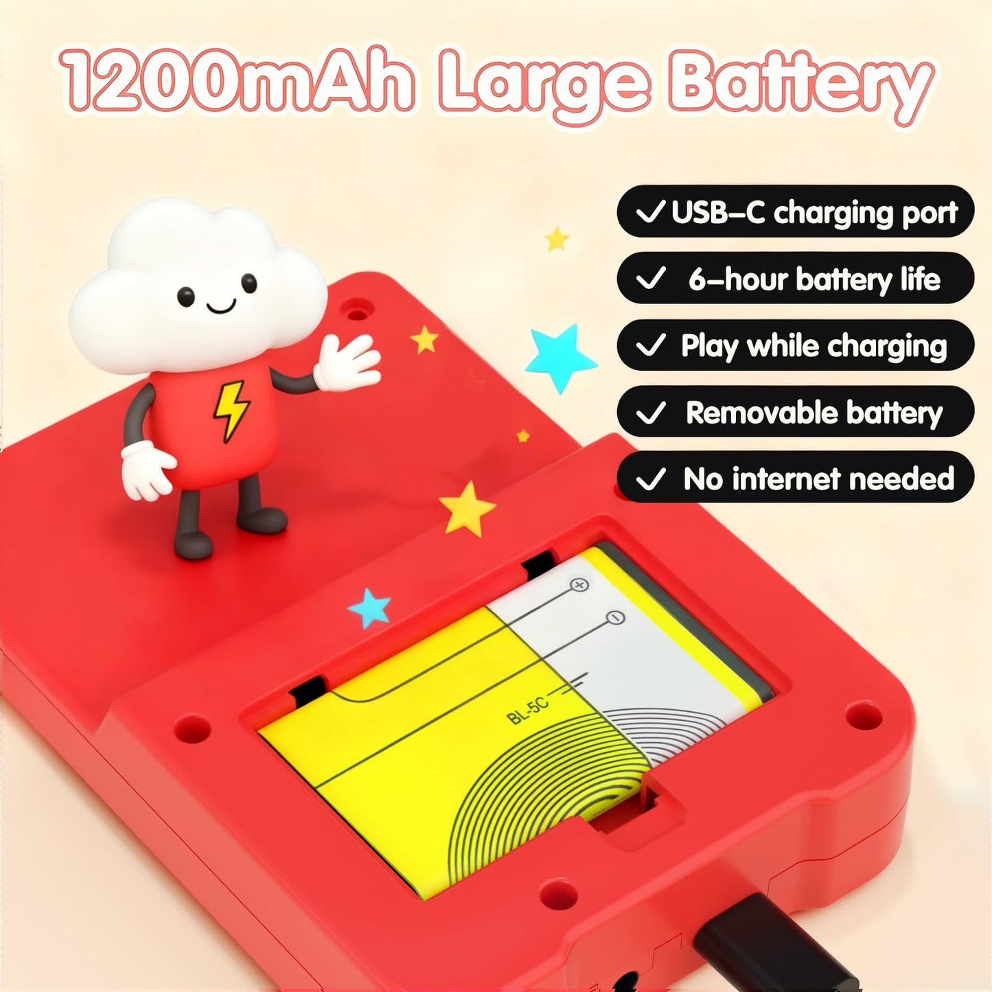 500-in-1 Classic Game Console, Single Player Handheld Gaming System with 3.0-inch Display, Rechargeable Battery and TV Connectio