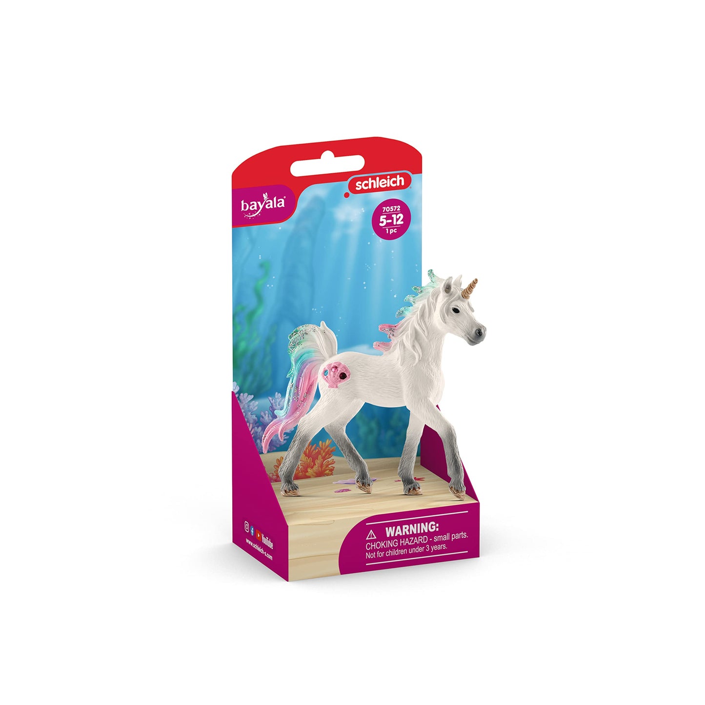 Schleich Bayala, Unicorn Toys For Girls And Boys, Sea Unicorn Baby With Gems, Blue And Pink