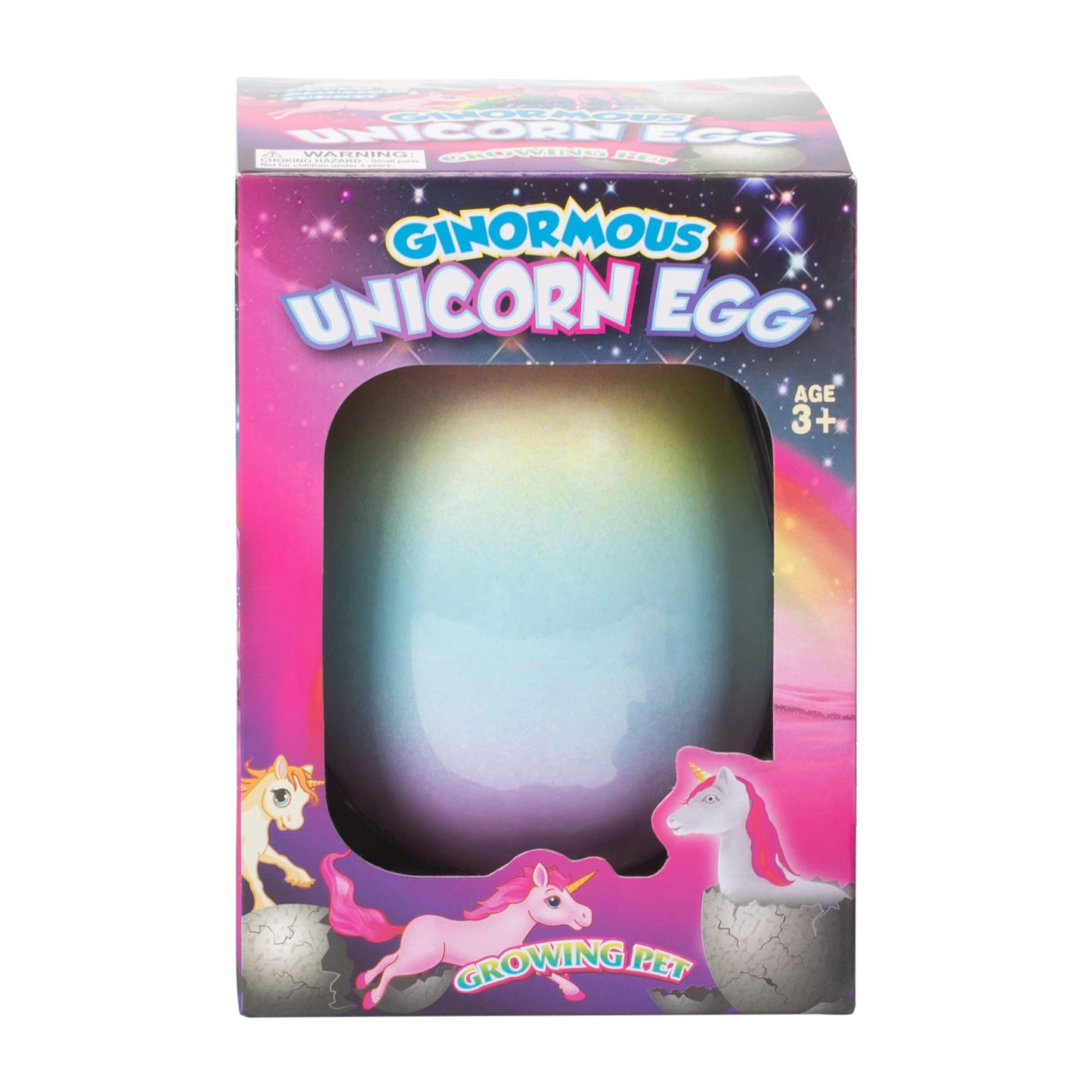 Class Collections Large Growing Unicorn Hatch Egg With Rainbow Shell Kids Novelty Toy- Single