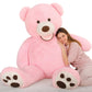 Maogolan Giant Pink Teddy - 6Ft Stuffed Animal, Smiling Face, Large Plush - Life Size Gift For Valentines Day, Anniversary, Birthday