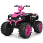 Costzon Kids Atv, 12V Battery Powered Electric Vehicle W/Led Lights, High & Low Speed, Horn, Music, Usb, Treaded Tires, Ride On Car 4 Wheeler Quad For Boys & Girls Gift, Ride On Atv (Pink)