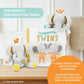 Baby Twins Gift Set - Keepsake Book & 2 Plush Elephant Rattles