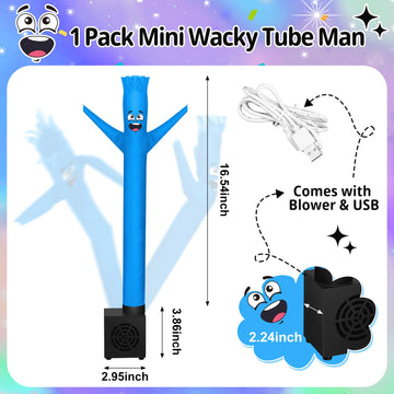 Poen Easter Mini Inflatable Tube Man Gag Funny Gift For Kids Wacky Waving Inflatable Tube Guy With Blower Joke Toy Desktop Quirky White Elephant Gift For Table Birthday Party Decor(Laugh)