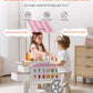 VEVOR Ice Cream Cart for Kids, 20+ PCS Accessories, Pretend Play Ice Cream Shop Kitchen Food Toys with Ice Cream Cone & Popsicle
