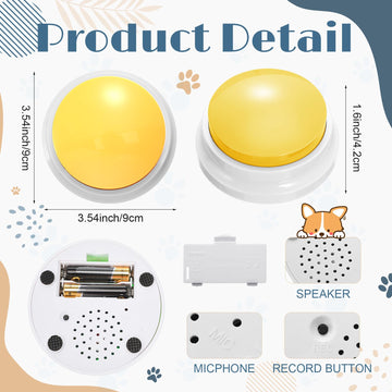 Jerify 16 Pieces Dog Buttons For Communication Voice Recordable Cat Dog Talking Buzzers Set With Stickers 30 Seconds Pet Speech