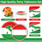 100 Pcs Italian Flag Plates And Napkins Party Supplies Italy Flag Party Tableware Set Italian Flag Red White And Green Party Dec