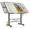 RAGOZONERY Jigsaw Puzzle Table, Adjustable Height, 1500 Pieces, Wood, 34x26in, Coffee Color, with Cover and 4 Drawers