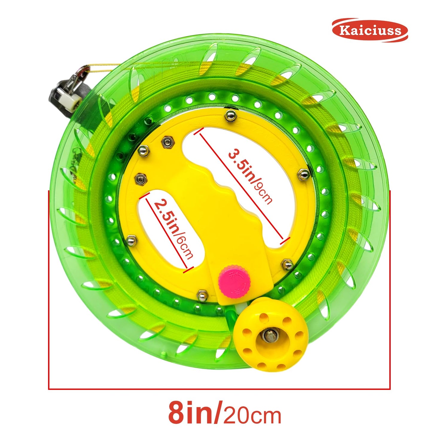 Kaiciuss Kite Reel Winder With Line, Kite String Reel For Kids & Adults, Easy To Use Kite String And Spool, It Comes With Durable Kite Thread And Connector (Green)