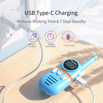 Inspireyes Walkie Talkies For Kids Rechargeable,48 Hours Working Time 3 Miles Range 22 Channels 2 Way Radio,Birthday Gifts For Boys Girls,Family Games Outdoor Hiking Camping,3-12 Years Old Toys 4 Pack