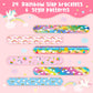 Junkin 24 Pcs Rainbow Party Favor Rainbow Slap Bracelets for Kids Wristbands Bracelets Cloud Party Favor Unicorn Rainbow Party D