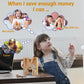 Piggy Bank For Kids Boys Girls, Large Personalized Wooden Letter Piggy Bank With Cut-Out Design, Alphabet Letter Coin Banks, Money Savings Box, Wooden Bank For Kids Creative Gift For Real-Money(E)