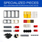 560 Pieces Building Bricks Kit with Wheels, Tires, Axles, Windows, and Doors Basic Bulk Block - Random Color - Compatible with L