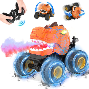 Dinosaur Remote Control Car - RC Car Toys for 4 5 6 7 8 Year Old Boys, 2.4Ghz RC Drift Monster Truck, 360Rotating Stunt Car with