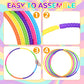 Sratte 6 Pcs Exercise Hoop Detachable Adjustable Plastic Hoops Snap Together Toy Hoop Color Playground Toys For Girls And Boys Sports, Exercise, Playing, Party Games, Christmas Wreath, Dog Training