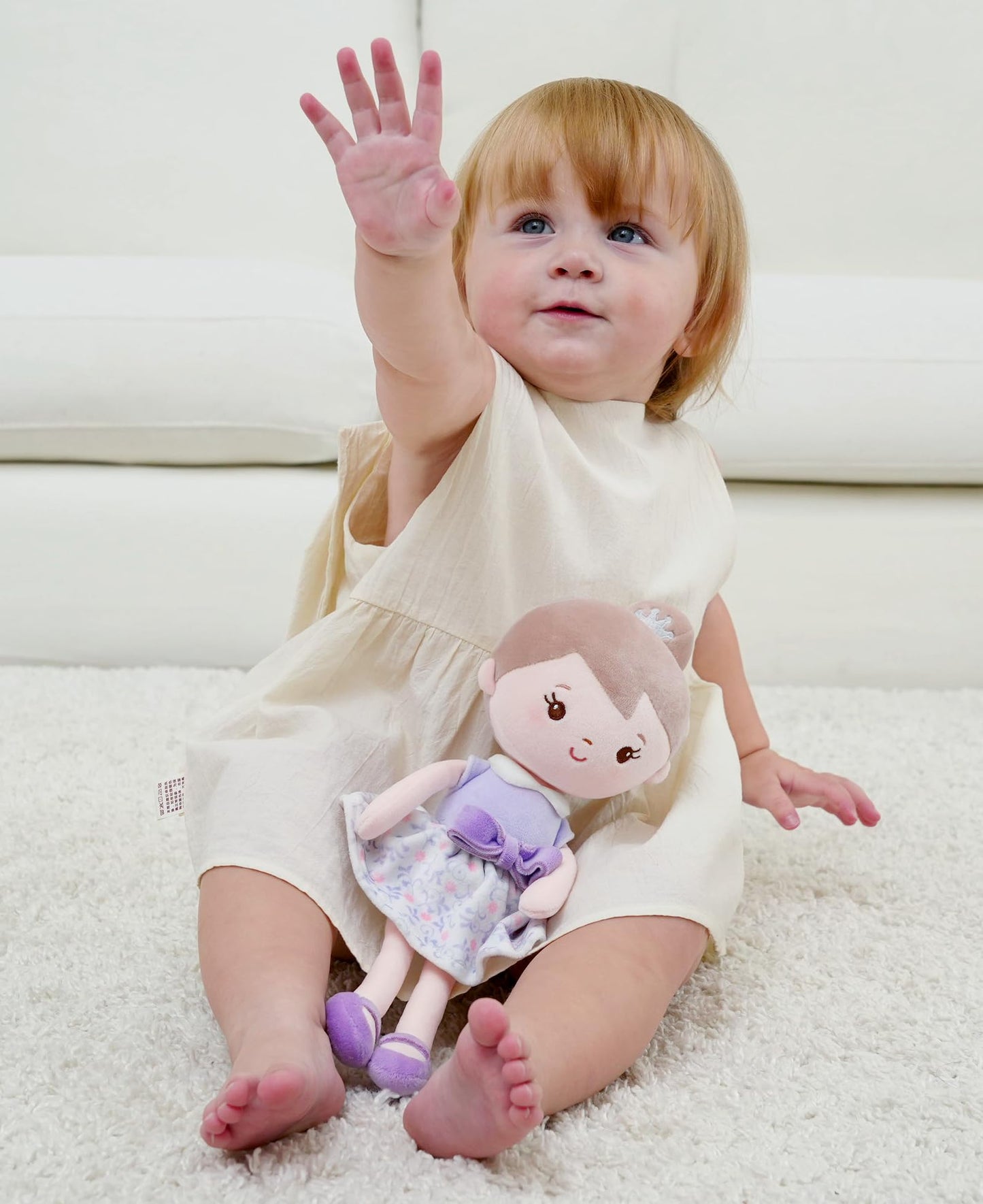GAGAKU Soft Plush Baby Doll for Girls (12 ) - My First Baby Doll Gift for Girls  Toddlers & Infants  Machine Washable Rag Doll Toy - Purple Skirt Girl