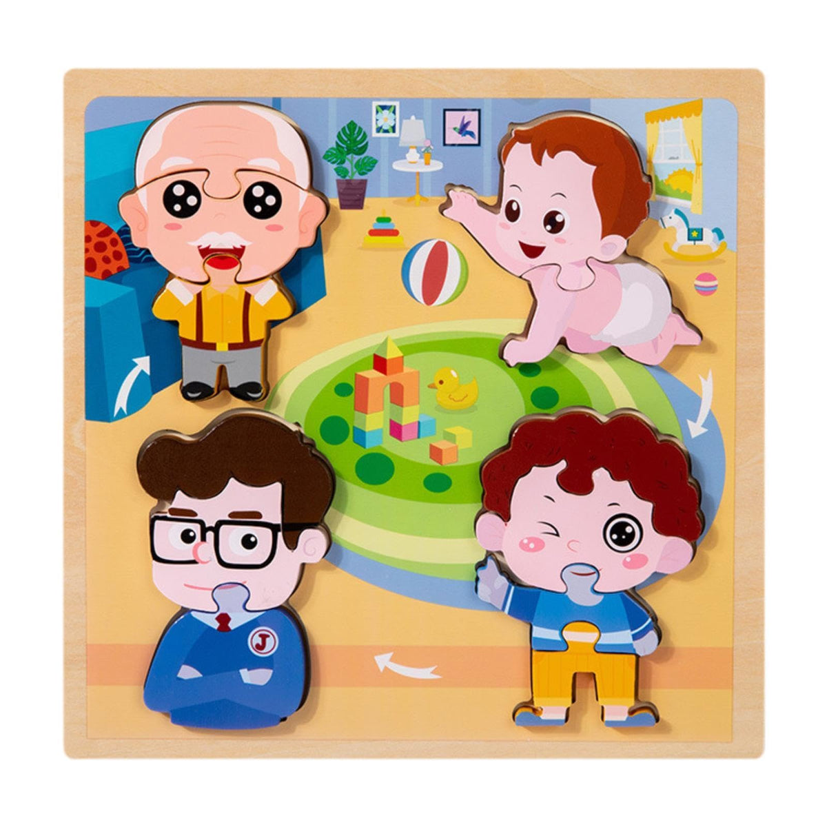 Styleheaven Wood Puzzle Gifts Portable Hands On Learning Fine Motor Skills Jigsaw Puzzle Men|Baby|Toys For Baby|Developmental Ba