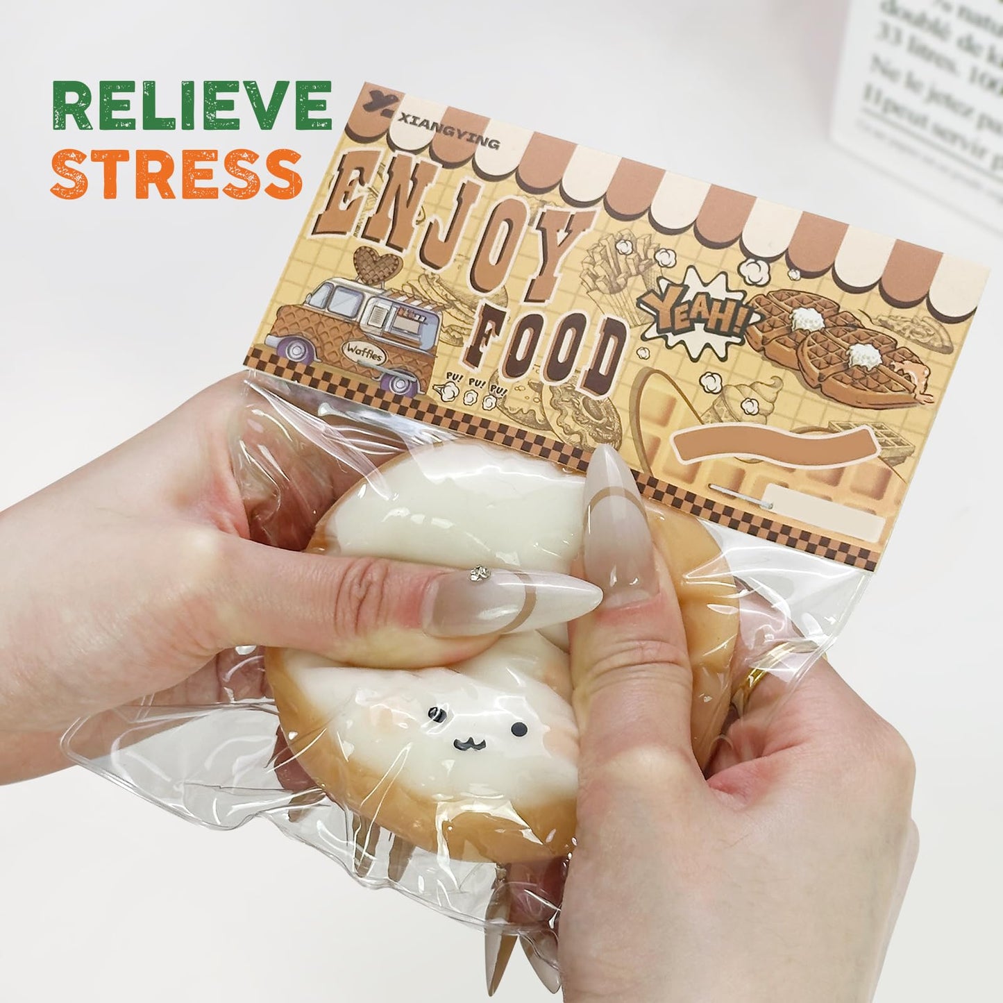 Taba Squishy Toys Valentines Cat Paw Cute Kawaii Squeeze Toys  Sticky Squishy Fidget Toys Silicone Squeeze Toy for Stress Relief Cute Soft Toys Best Valentines Gift for Anniversary (Chestnut Puppy)