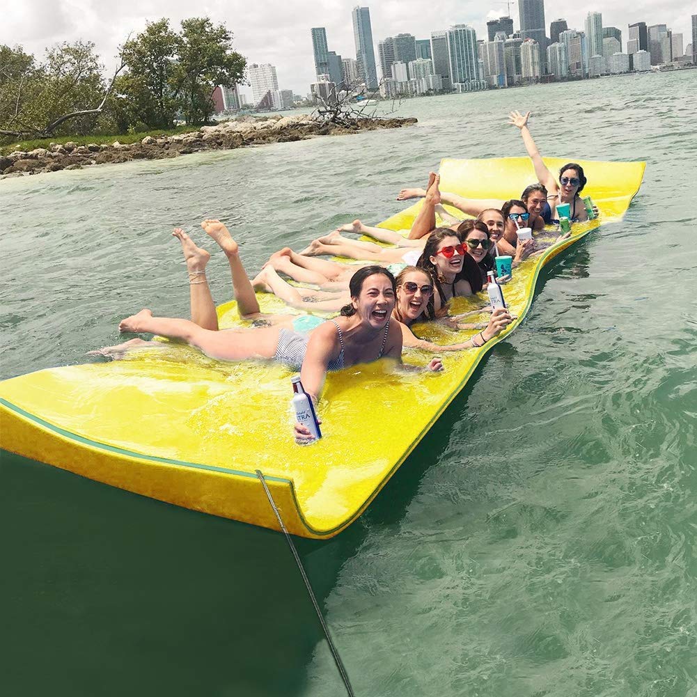 MarKnig 18x6 Ft Floating Mat, Lily Pad Floating Mat, Water Mat for 6-9 Adults, Floating Pad for Lake, 3-Layer Tear-Resistant XPE