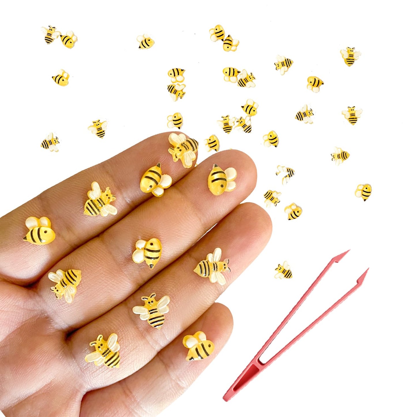 100 Piecesmini Bees Dollhouse Tiny For Crafts Dollhouse Fairy Garden Micro Landscaping Decoration Mini Halloween Figurines (Bees